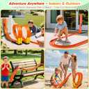 Flexible Race Track Toys for Kids: 15 Ft Rolls Up DIY Racetrack with 4 Cars & 10 Suction Cups - Compatible with Hot Wheels and Diecast 1/64th Cars - Birthday Gifts for Age 3-8 Years Old Boys Girls (Orange)