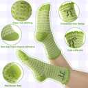 4 Pairs Women Cute Pilates Socks Non Slip Ruffle Yoga Socks for Women Dance Gym Exercise Embroidery Pattern