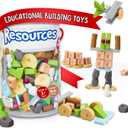 Taksa Toys Nature-Inspired Unique Reggio Emilia Learning Toys, Preschool Resources for Fine Motor Skills, Educational Building Blocks for Kids, Montessori Toys for 4 5 6 7+ Ages, Expert Pack 144 Pcs