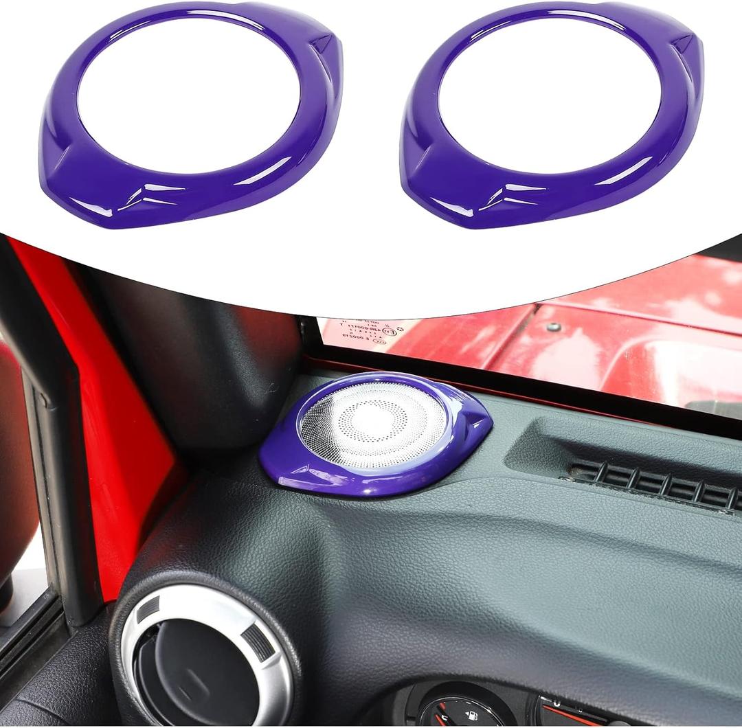 A Pillar Speaker Decoration Cover Trim for Jeep Wrangler JK & Unlimited 2015-2018 Interior Accessories(Purple)
