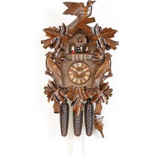 German Cuckoo Clock 8-day-movement Carved-Style 20.00 inch - Authentic black forest cuckoo clock by Hekas, Normal