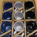 AmorArc 12 oz Coffee Mugs, Matte Coffee Cups with Large Handle for Man, Woman, Ceramic Coffee Mugs Set of 12 for Latte/Cappuccino/Cocoa/Milk, Dishwasher & Microwave Safe, MultiColor