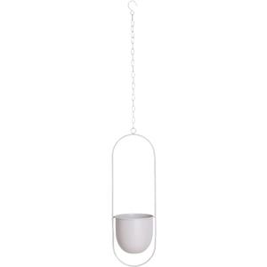 Hanging Planters Metal Hanging Planters Indoor Outdoor Wall Vase Flower Pots Plant Basket Holder Decor for Office Bedroom Living Room Garden Plant Hanger (Color : White Oval)