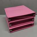 3 Ring Binder Pink, 1.5 Inch Clear View Cover with 2 Inside Pockets Binder, Colored School Supplies 1 Inch Round Ring Binders, Blue, Purple, Green, and Grey (6 PC) by Enday