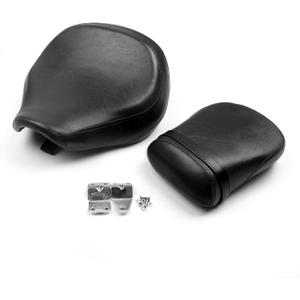 Juego de asiento de cojn delantero trasero de cuero sinttico + espuma suave, color negro para Suzuki Boulevard C50 2004-2013 para Suzuki Volusia VL800 2001-2004