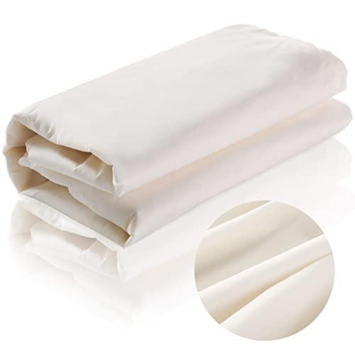 VitalCozy 63'' x 20 yd Unbleached Cotton Muslin Fabric Textile Wide Polyester Cotton Linen Material Embroidery Muslin Quilting Fabric by Yard for Sewing Apparel Painting(Beige)