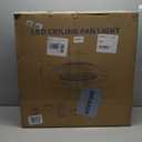 24" Bladeless Ceiling Fan with Light Remote, Smart LED Ceiling Fans with App Control, Modern Low Profile Dimmable Light Ceiling Fan for Bedroom Living Room White