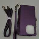 Strapurs Wallet Case Compatible with iPhone 16 Pro 6.3" RFID Blocking 10-Card Holder Soft PU Leather Magnetic Snap Shoulder Strap Zipper Pocket Phone Case Fit for iPhone 16 Pro for Women - Purple