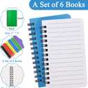 6 Pack Small Spiral Notebook Pocket Notebook 3x5 Spiral Notepads With Lined Pages, Small Top Spiral Notebook Little Mini Memo Steno Note Pads for Outdoor Home Office College School