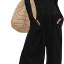 UNIANKIYA One Piece Jumpsuits for Women Casual Long Sleeve Wide Leg Overalls Dressy Rompers Vacation Fall Outfits 2025 (Large, Black)