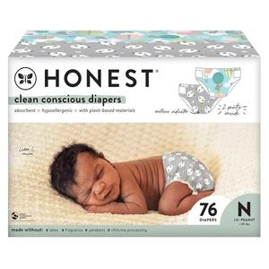 The Honest Company Clean Conscious Diapers | Plant-Based, Sustainable | Above It All + Pandas | Club Box, Size Newborn, 72 Count