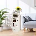 4-Tier Round Bedside Table, Narrow Storage Cabinet, Small Stylish Storage Cabinet, no Installation Required, Suitable for Living Room and Bedroom, Small Space