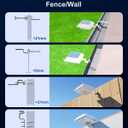 4 Pack White Solar Powered Gutter Lights Outdoor Decorative Waterproof 12 LEDs Yard Lamp for Lighting Fence, Railing, Outside Wall, Deck, Garden, Path, Backyard, Walkway, Patio, Holeless Installation