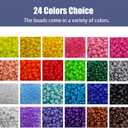 Pony Beads Bulk, 4800Pcs 24 Colors Rainbow Pony Bead for Craft Bracelets Making, Hair Bead for Braids, Plastic Colored Beads for DIY Projects