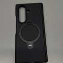 TORRAS 360 Spin Magnetic Stand for Galaxy Z Fold 7 Case, MIL-Grade Hinge Protection, Fit for Magsafe, 360 Kickstand & Ring Holder, Armor Hard Slim Case for Samsung Galaxy Z Fold 7, Black