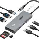 Acer USB C Docking Station Dual Monitor With 2 HDMI, 9-IN-1 Laptop Docking Station with 4K@60Hz HDMI, USB A&C 3.0, SD/Micro SD, 100W PD, USBC Dock Compatible with Acer/Dell XPS/HP/Mac/Surface (0.65FT)