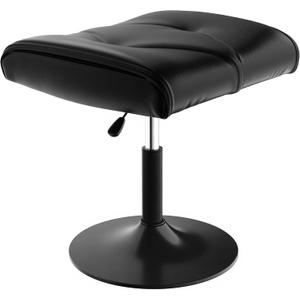 VECELO Foot Rest Under Desk Ottoman, PU Height Adjustable Footrest with Comfort Padding, Leg Rest for Desk for Relieving Leg Pain, Stiffness, and etc, Black, 18.89 Inch x 18.11 Inch x 16.14 Inch