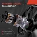 A-Premium Engine Radiator Cooling Fan Assembly with Brushless Motor Compatible with Select Porsche Models - 911 2012-2016, Boxster 2013-2016, Cayman 2014-2016 - Replace# 99162493901, 99162493902