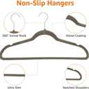 Amazon Basics Slim Velvet Non-Slip Space Saving Suit Clothes Hangers, Closet Organizer, Gray/Silver, 50-Pack