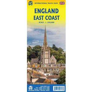 England East Coast Travel Map 1:250k- 2025 edi England East Coast Travel Map 1:250k- 2025 edi