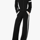 XIEERDUO Lounge Sets for Women 2025 Sweatsuit 2 Piece Outfits Sweatshirt Wide Leg Sweatpant Tracksuit Matching Set, Size XL