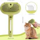 4 x Cat/Dog Grooming Brush with Steamer - Deshedding Brush for Pet Hair, Bath Brush with Water Spray and Hair Comb (Yellow)