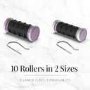Remington Compact Ceramic Dual Voltage Hot Rollers for Long and Short Hair, Hair Setters, Hair Curlers, 1-1 " Purple/Black, 10 Piece Set