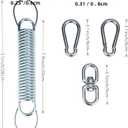 2 x Porch Swing Spring with Safety Steel Wire, 650 LB Capacity Stainless Steel Heavy Duty Hammock Chair Hanging Kit Include Spring, Carabiners,for Porch Swing, Hammock, Swing Chair. (2)