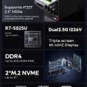AOOSTAR WTR PRO AMD Ryzen 7 5825u 4 Bay NAS Mini PC, NO RAM NO SSD, 4K HDMI, 2 * M.2 NVMe Slots, 2.5/3.5 SATAx 4 Storage (Up to 4 * 22TB)