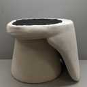 KISLOT 1 Swivel Dining Chair, Upholstered Mid Century Modern Deskchair with High Back, Linen Fabric Kitchen Chairs for Dining Room, Bedroom, Dressing Room, Linen