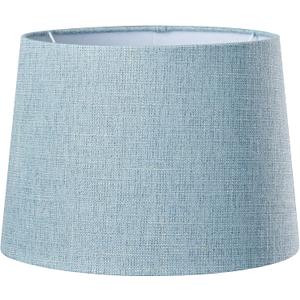 Adesso SH0034 White Uno Fitter Light Blue Textured Tapered Drum Shade