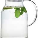 Karafu 68 Oz/2 Liter Glass Pitcher with Lid, Heat Resistant Water Jug for Hot/Cold Water, Ice tea and Juice Beverage