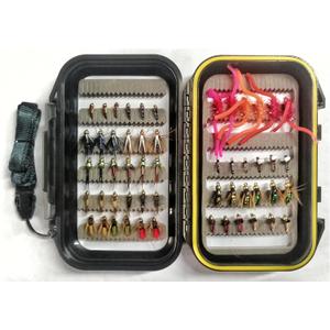 Wifreo Fly Fishing 54 Nymph Flies Assortment BH Wet Fly for Trout Flyfishing with Waterproof Fly Box