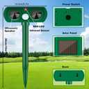 Solar Ultrasonic Animal Repellent, Cat Repellent Outdoor with Motion Sensor, Waterproof Cat Deterrent, Repel Squirrels, Dogs, Raccoon, Skunk, Dogs, Squirrels, Rabbit, Deer, Fox Deterrent