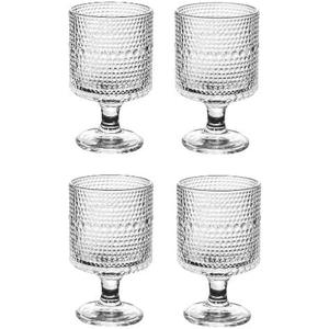 Hobnail Drinking Glasses Set of 4, Vintage Water Goblets Glassware, 8oz Hobnail Goblets Set, Elegant Water Goblets, Beverage, Romantic Glasses for Party (set of 4)