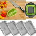 Cocina Vida Bamboo Cutting Board With 4 Collapsible Containers And Strainer, Over The Sink Cutting Board, All In One Chopping Expandable Slide-Out Meal Prep Wood Chopping Board, Kitchen Must Have