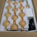 Fetason Modern Dimmable Remote Control Floor Lamp for Living Room Bedroom with LED E26 Bulb, Yellow Wood Pattern Iron Tall Standing Lamp Light with Fabric Shade for Nursery Room Home Office