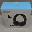 TECKNET Bluetooth Trucker Headset, Single and Dual Ear Wireless Headset with Mic for Work Noise Cancelling, 50Hrs 3 EQ Music Modes Trucker Bluetooth Headphones for PC, Drivers, Office, Call Center (Black)