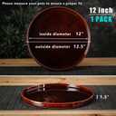 Ceramic Plant Saucer 12 Inch, Round Plant Trays for Indoors/Outdoors, Flower Pot Saucers for Holding Water Drips and Soil, Ceramic Drainage Tray for Plant Pot (Reactive Glaze Brown)