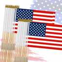 12x18 Inch American Flags on Stick - Patriotic American Flags for Outside, USA Stick Flag Perfect for Independence Day, Memorial Day, 4th of July Decorations (12)
