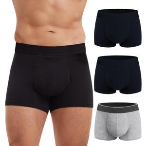 Mens Absorbent Incontinence Underwear Washable Adult Leak Protection Bladder Control Briefs Cotton 3 Pack (Black, Black, Gray, L)