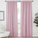 Blackout Curtain Panels for Girls Room Baby Pink 52W 84L 2 Panels Noise Reducing Back Tab Blackout Draperies by NICETOWN, Baby Pink, 52"W x 84"L (Pack of 2)