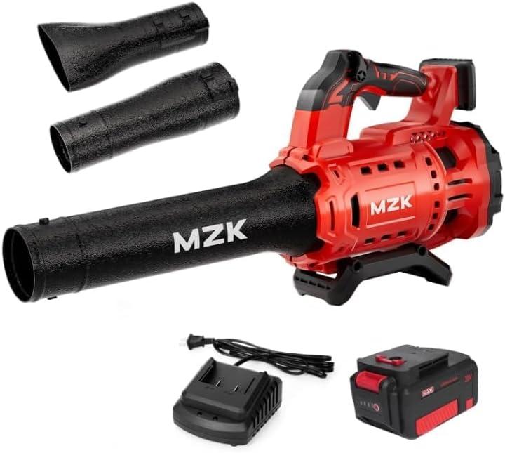 MZK 20V Brushless Leaf Blower, 600CFM Blower Cordless with 4.0Ah Battery and Fast Charger, (1Battery)