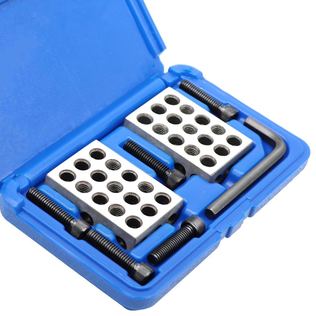 Pair of 123 Blocks Set with Screw 23 Holes 1/10,000th Precision with Case