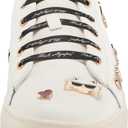 KARL LAGERFELD Women's Cate Pins Lace up Sneaker, Bright White, 8