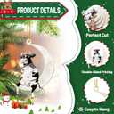 5 x Christmas Tree Decorations, Acrylic Christmas Tree Ornaments, Double-Printed Animal Hanging for Christmas Tree, Home Decor, Children's Gifts (Cow)