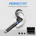 Hsility Bluetooth Headset for Work 500Hrs Standby Time with Charging Case 270 Degrees Rotatable Microphone with LED for Truck Driver Bussiness and Travel