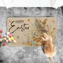Artoid Mode Rabbit Flowers Bunny Eggs Butterfly Happy Easter Doormat, Home Decor Low-Profile Switch Rug Door Mat Floor Mat for Indoor Outdoor 17x29 Inch