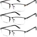 3 PCs Lcbestbro Reading Glasses for Men, 1.25 Blue Light Blocking Reading Glasses Metal Readers