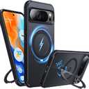 360 Spin Magnetic Stand for Google Pixel 10 Pro XL Case, Fit for Magsafe, 4X Mil-Grade Protection, Anti-Fingerprint, Non-Slip Shockproof Slim for Pixel 10 Pro XL Phone Case with Kickstand, Matte Black